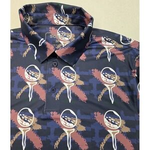 Sosik Performance Polo Shirt Mens M All Over Print Golf Tees Wicking Stretch